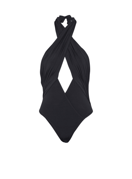 Plain one-piece swimsuit