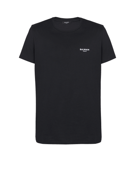 Kurzärmeliges T-Shirt mit beflocktem Balmain Paris 