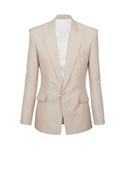 Jacke mit einem Knopf aus Jacquard mit Monogramm PB Labyrinthe