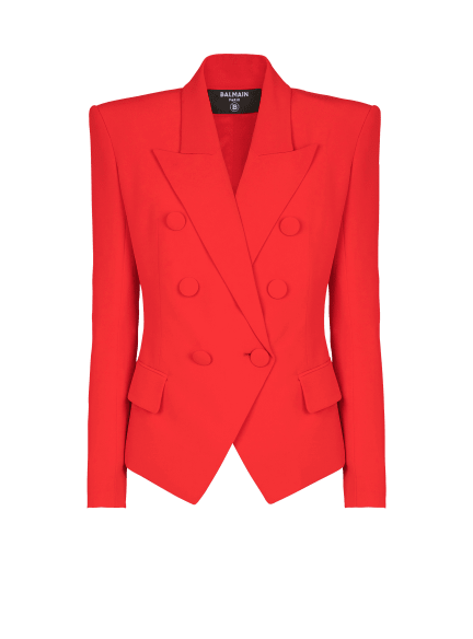 Veste ajustée 6 boutons en crêpe