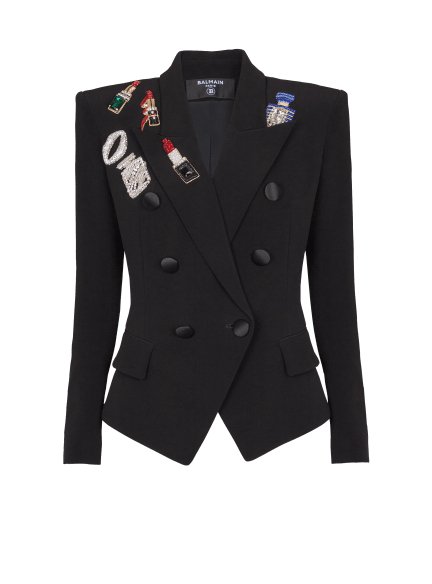 Veste ajustée 6 boutons à patchs 