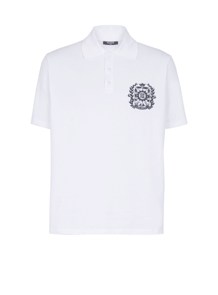 Poloshirt aus Baumwolle mit Écusson-Print