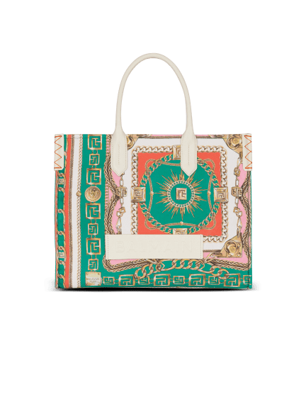 Mittelgroßer Shopper B-Army aus bedrucktem Canvas 