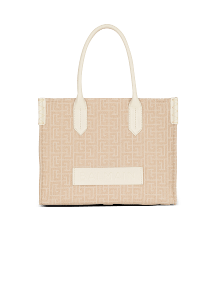 Shopper B-Army 36 aus Jacquard-Canvas mit Monogramm-Muster und Leder