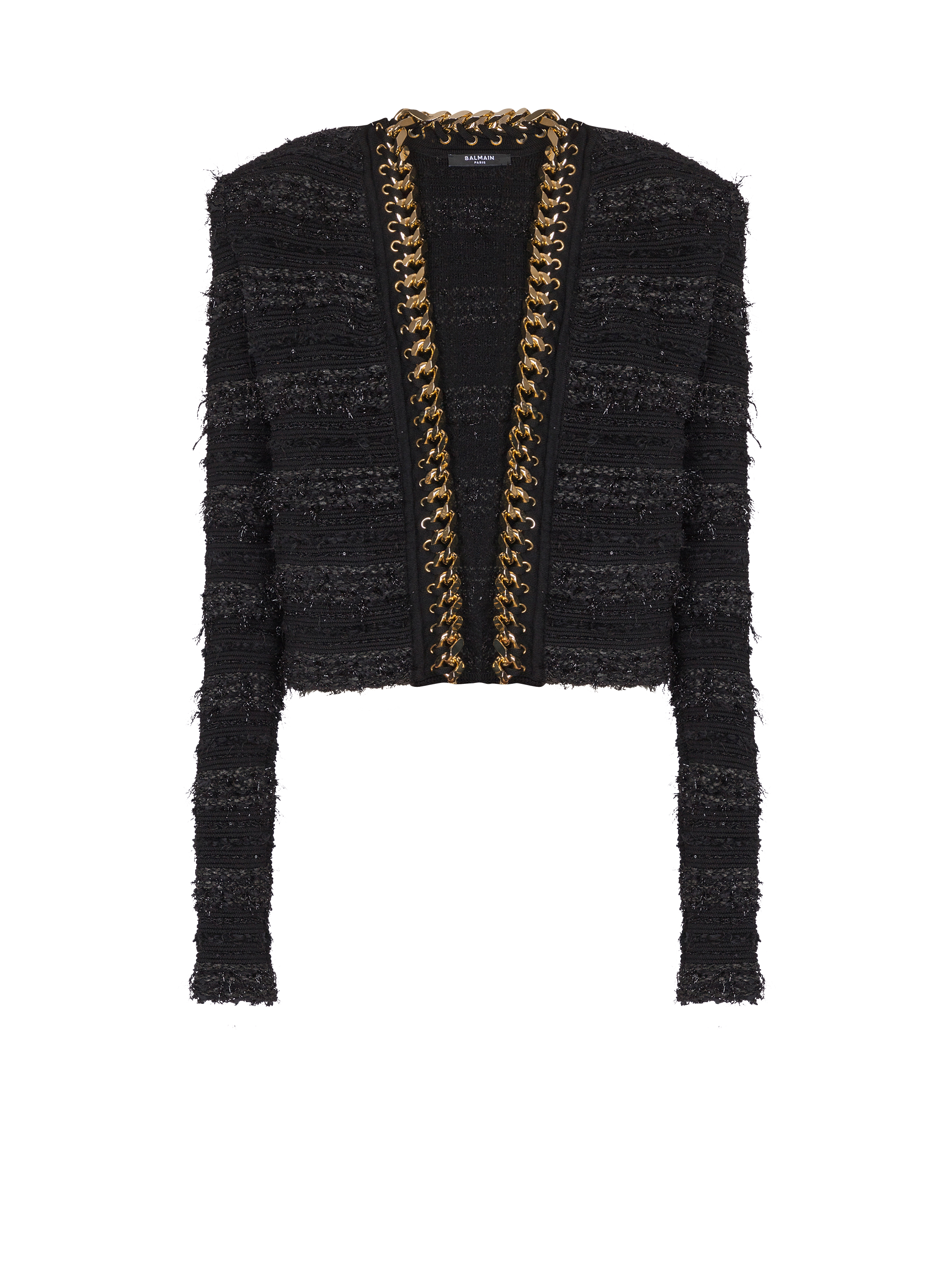 Veste bord à bord en maille avec chaîne