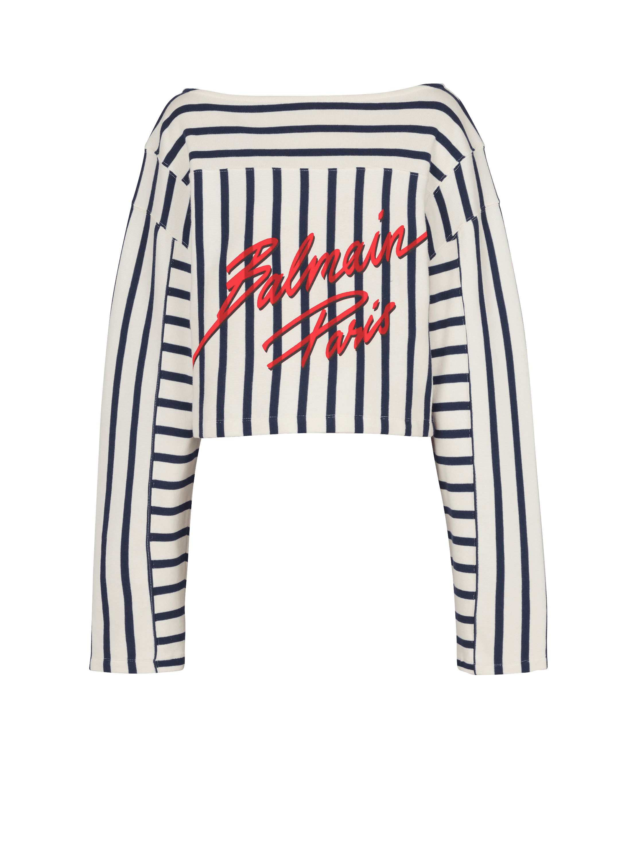 Striped Balmain Baseball long-sleeved top