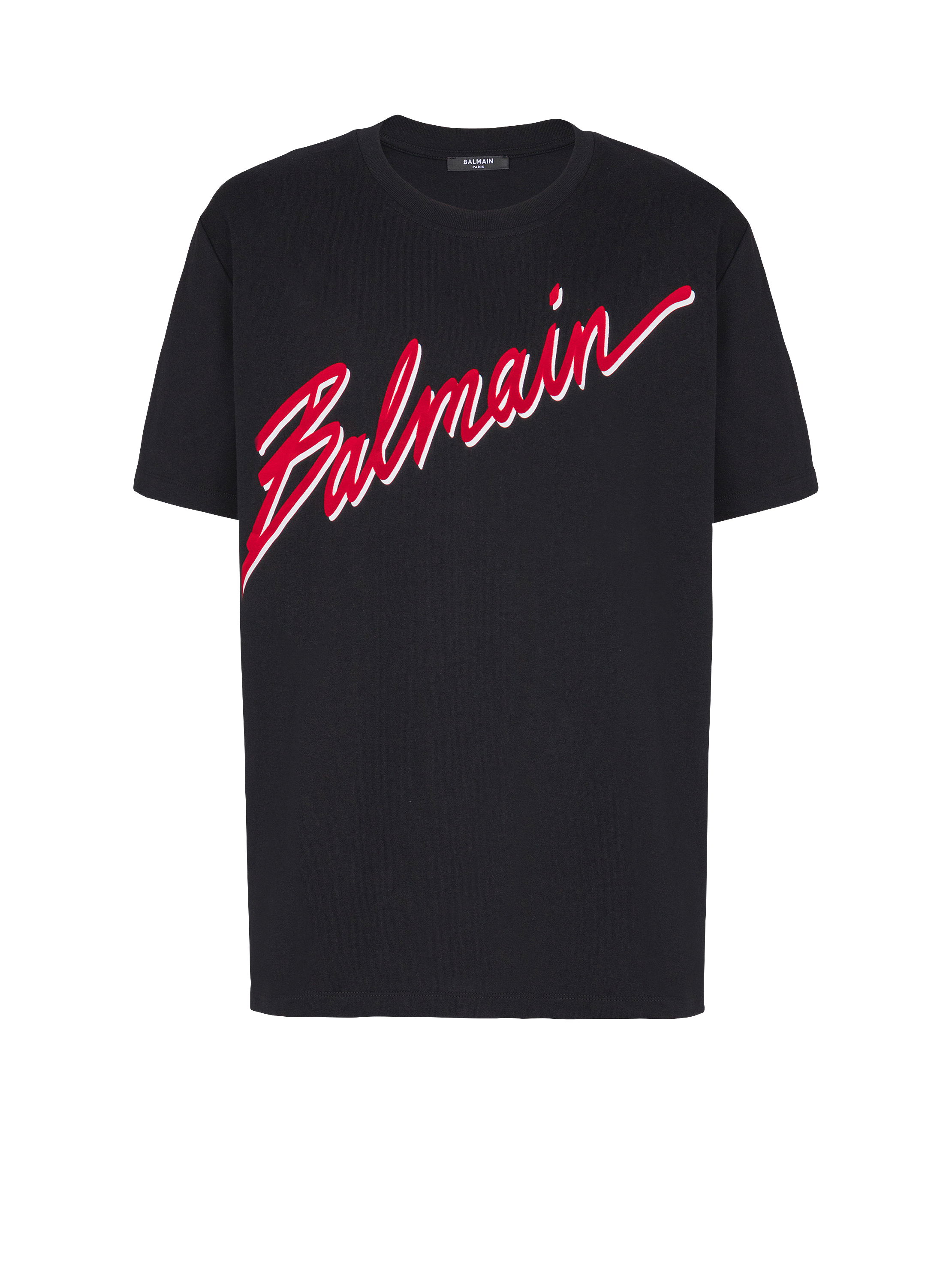 T-shirt with flocked Balmain Letter logo