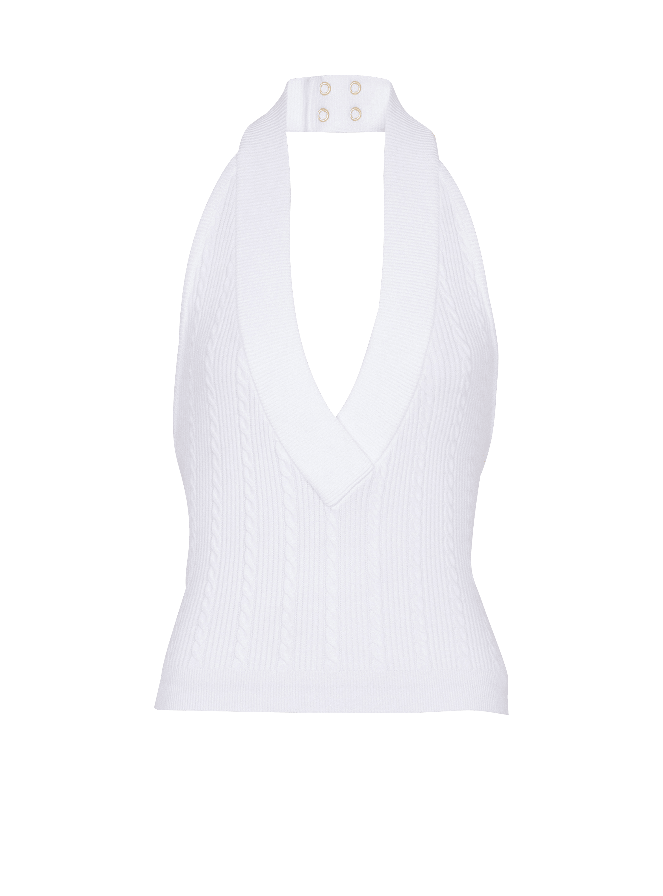 Cable-knit halterneck top