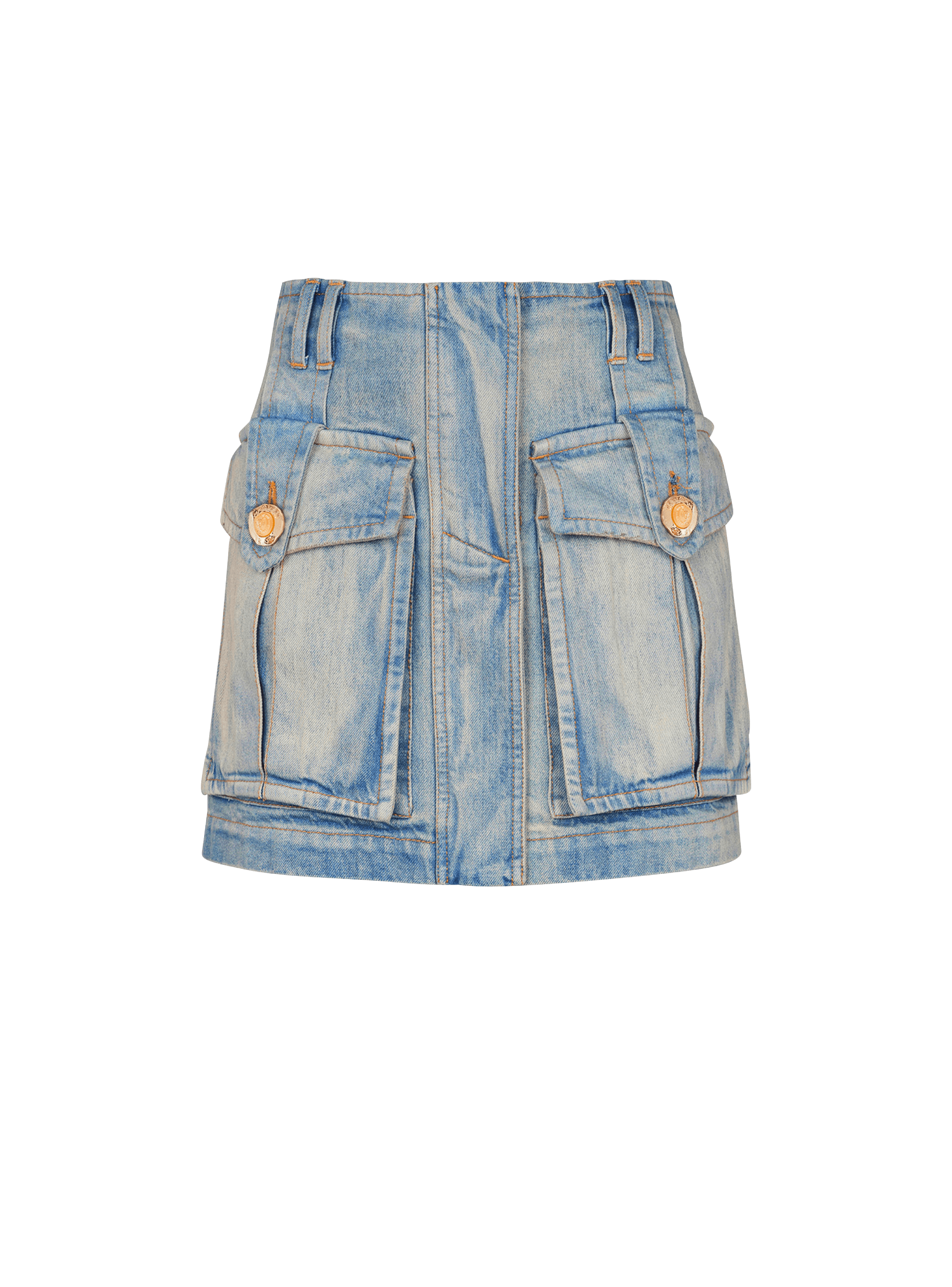 Denim skirt with pockets